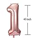 Jonhamwelbor 16 Balloon Numbers Rose Gold Big Giant Jumbo Number 16 Foil Mylar Balloons for Sweet 16th Birthday Party Supplies 16 Anniversary Events Decorations