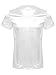 Sholeno Mens Satin Silk V Neck Short Sleeve Pullover T-Shirt Loose Fit Pajamas Tops Nightwear White X-Large