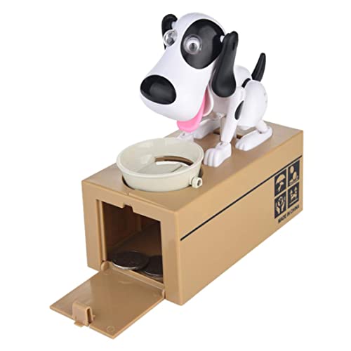 ABchat Choken Bako Robotic Dog Bank Doggy Coin Bank Canine Money Box Black&White Money Boxes