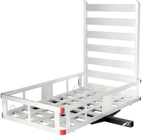 Hitch Cargo Carrier with Folding Ramp, 1000LB Capacity Heavy Duty Hitch Mount Cargo Basket for SUV Truck Travel Camping, Free Returns