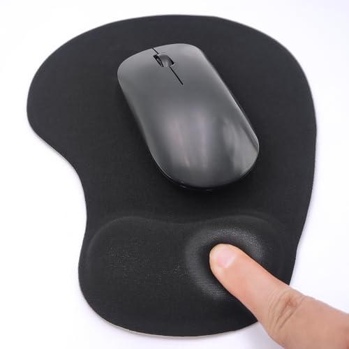 JYWYBF Ergonomic Mouse Pad with Wrist Rest, Gel Wrist Support Mousepad, Pain Relief Laptop Computer Mouse Pad, Non-Slip Mouse Pads for Office & Home (Black, 9.5 x 8.3 in)