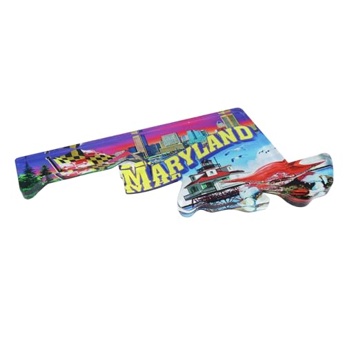 Imán acrílico para refrigerador Maryland 5 x 2.25 pulgadas miniatura 3