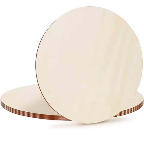 Belle Vous Unbearbeitete Holzscheiben Rund (6 Stk) - 40 cm Durchmesser - Nat&uuml;rliche 2,5 mm D&uuml;nne Holzplatten - Ausschnitte f&uuml;r Kunsthandwerk, Holz Untersetzer, Heimdekorationen & Ornamente
