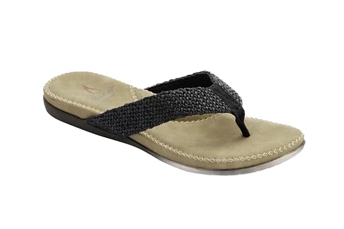 Sandale plate femme Mia noire taille 40 de style chic décontracté pour l'été