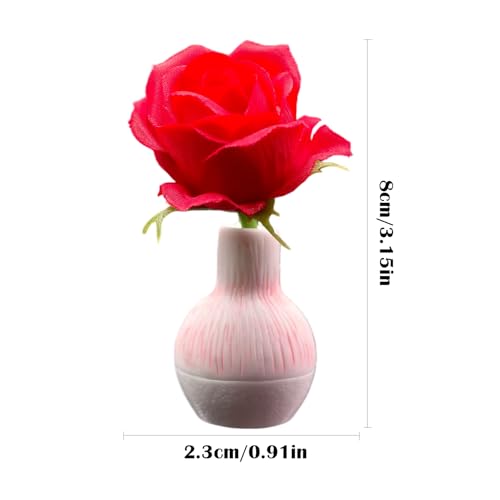 Image of Set of 4 Cute Flower Bouquet Car Air Freshener Vent Clips, Mini Artificial Flowers for Car Air Vent Decoration, Auto Interior Dashboard Ornament Accessories (Rose)