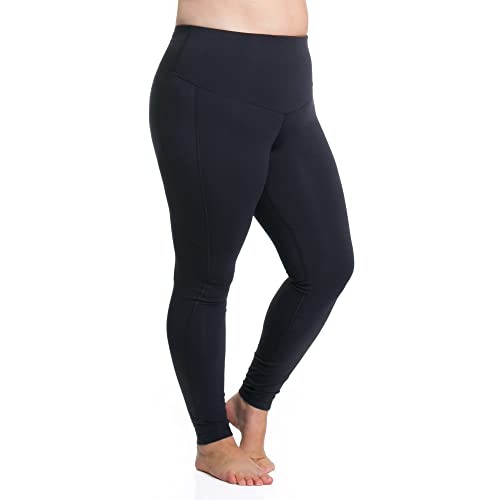 Rainbeau Curves Women's Plus Size Basix Compression Legging, Black, 3X(22/24)