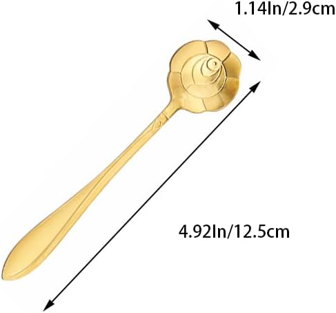 Miniatura 20 de 10 Pieces Stainless Steel Flower Spoon, Creative Gold Dessert Spoons, Coffee Spoons, Coffee Stirrers, Tea Spoon, Sugar spoon, Ice Cream Spoon