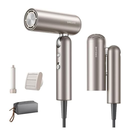 Dreame Pocket Secador de Pelo, 110000 RPM Secador de Pelo Profesional con 3 Formas Plegables, Peso Ligero de 300g, 300 Millones de Iones Negativos/Cm³, Temperatura Constante de 57 °C, Dorado