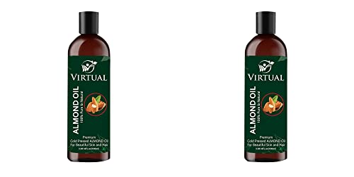 Image of VIRTUAL Pure Almonds Essential Oil For Stronger Hair, Body Skin Care, Moisturizing Dry Skin, Eyelash & Nails Cold Pressed Oil With No Mineral & Silicones