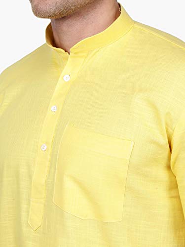 Image of Rajubhai Hargovindas Men's Premium Cotton Half Sleeve Solid Kurta