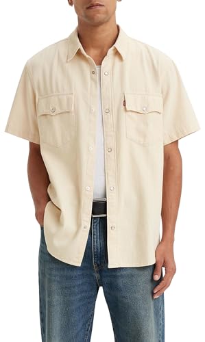 Levi's Ss Relaxed Fit Western Camisa Hombre, Newman Ecru, XXL