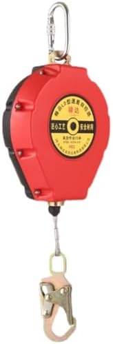 330lbs Retractable Fall Protection Lanyard - 10m Self-Retracting Lifeline with 4mm Wire Rope & Durable Alloy Shell for Rock Climbing, Aerial Work, Safety Harness Gear