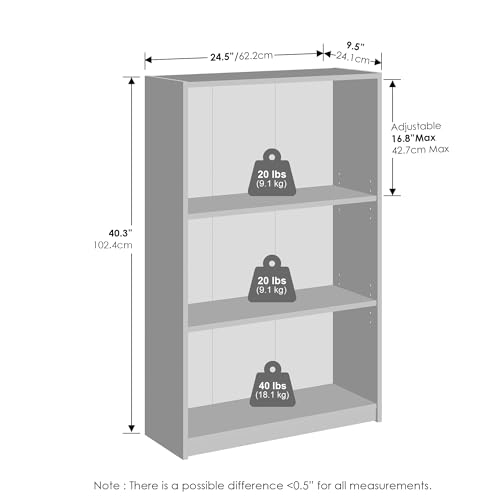 Image of Furinno Reed Closet Organizers and Storage, 3-Tier Closet Organizer, Open Shelf Closet Storage, for Wardrobe, Bedroom, Living Room, White