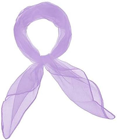 Basic Sense Plain Square Chiffon Neck Scarf For Lady Retro 50s Light Weight