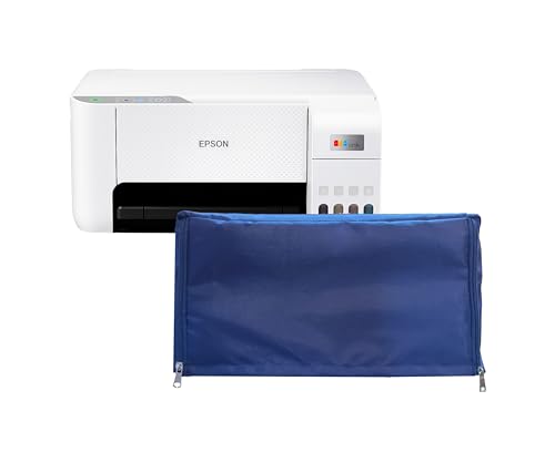 VONBAER Printer Cover for Epson EcoTank L3216 A4 All-in-One Ink Tank Printer, Color - Blue/ front and back chain zipper/ dustproof / washable