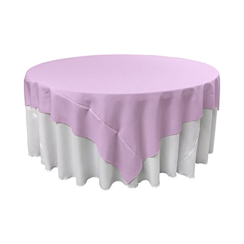 LA Linen Polyester Poplin Washable Square Tablecloth, Stain and Wrinkle Resistant Table Cover 72x72, Fabric Table Cloth for Dinning, Kitchen, Party, Holiday 72 by 72-Inch, Lilac