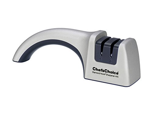 Chef'sChoice 445 Diamond Hone Manual Straight Edge Knife Sharpener, 2-Stage, Gray
