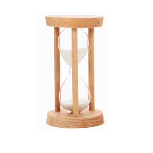 Runiash Sand Timer 3 Minutes Hourglass Sand Clock Timer Mini Wooden Sand Timers for Games Home Room Office Decor White