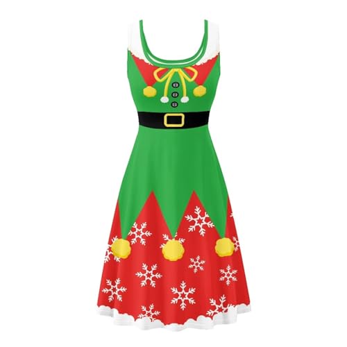 Image of Dreaweet Casual Sleeveless Dresses for Women Girls, Round Neck Tank Dresses with Pockets Summer Sundress Size XS-4XL