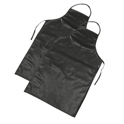 Unomor 2pcs Leather Apron Restaurant Supplies Dishwasher Apron Bbq Accessories Waterproof Aprons for Men Kitchen Aprons Welder Apron Butcher Aprons Apron for Kitchen Pu Leather Black