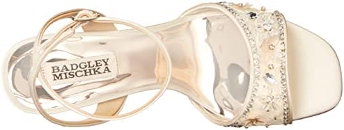 Badgley Mischka Women's TAYTEN Heeled Sandal, Ivory Satin, 8.5 | Image 4
