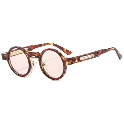 Lunettes de soleil rondes en métal de style punk avec verres de protection UV400