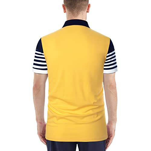 Mens Polo Shirts Long/Short Sleeve Striped Casual Slim Fit Golf Polo Contrast Color Summer Cotton T-Shirts4