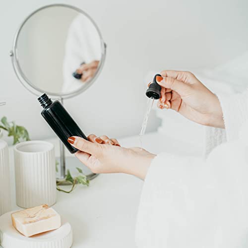 Infinity Jars 50 Ml (1.7 Fl Oz) 10-Pack Set Black Ultraviolet Glass Bottle W/Glass Eye Dropper #TOP6