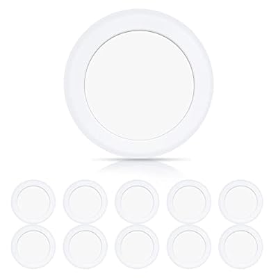 ECOELER 6in LED Disk Ceiling Light, 16.5W Dimmable Flush Mount Recessed Retrofit Lights, 6500K Clear White 1000lm, ETL Listed, Installs with J-Box & Canister for Home Improved