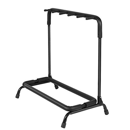 5 Holder Guitar Stand,Multi-Guitar Display Rack Folding Stand Band Stage Bass Acoustic Guitar, Black
