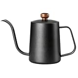 SOVIFKI コーヒーポット ドリップポット 直火 580ml コーヒー やかん 細口 ステンレス 黒 [並行輸入品]