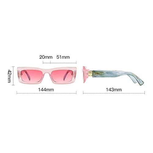 COTIA Fashion Colorful Rectangle Women Sunglasses Retro Design Square Narrow Shades UV400 Men Vintage Pink Green Sun Glasses4
