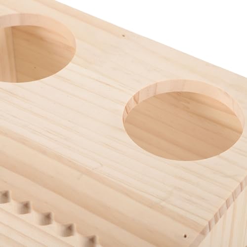Casa de madera para hámster y mascotas pequeñas juguetes beige 5