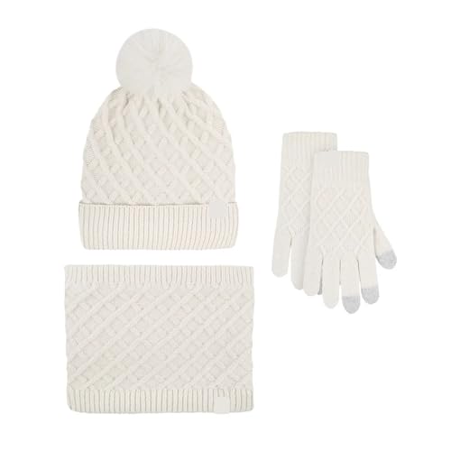 Ensemble bonnet écharpe et gants d'hiver doublés, idée cadeau idéal pour Noël