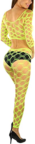 Image of ToBeInStyle Women's Spandex Multi Net Fishnet Set Rave Novelty Party Crop Top & Tights