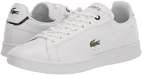 Lacoste Men's Carnaby Sneaker, White/Navy Trim, 9 | Image 6