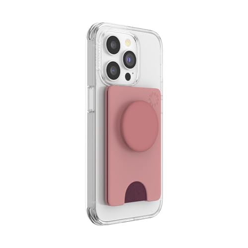 Image of PopSockets Adhesive Phone Wallet and Card Holder with Grip, Pink - Clay