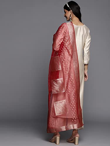 Image of INDO ERA Women's Viscose Embroidered Straight Kurta with Kurta with Pant & Dupatta Set (KH9OW4711)