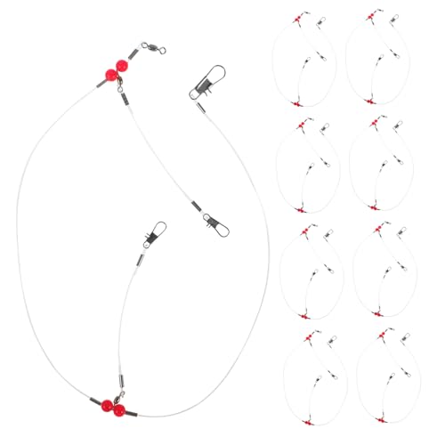 Anneome Practical Saltwater Fishing Leaders 12pcs Lure Leader Wire Swivels Saltwater Tackle Rig Swivels Snap for Biteresistant Fishing