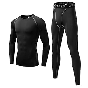 Tesuwel Mens Base Layer for Cycling Hiking Basketball Thermal Underwear Set for Ski Mens Compression Pants and Shirt Cool Dry