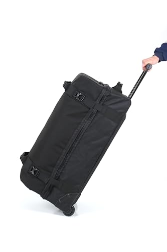 Folding, Hard Bottomed Large Suitcase with Smooth rolloing Wheels, Black2