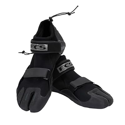 FCS SP2 Reef Booties – 1.5mm Neoprene Split-Toe Water Shoes with Adjustable Strap, Heel Toggle, Surf Booties for Reef, Kayak & Paddleboard, Size 12