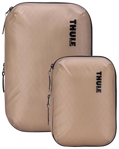 Image of Thule Compression Packing Cube Set, Includes Size Small & Medium, Semitransparent Fabric, Easy to Pack