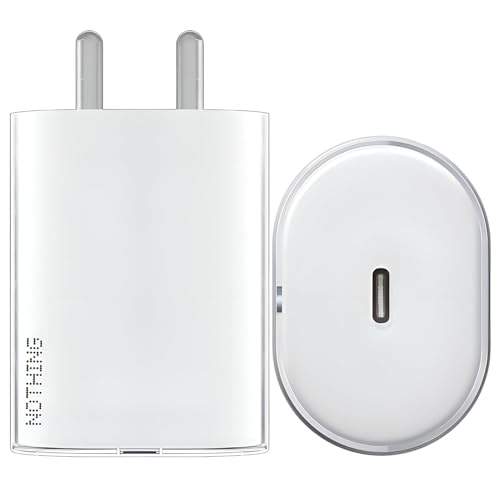 Image of Nothing 45W USB C Rapid Charger Adapter Compatible with Nothing Phone 3a /3a Pro /Phone 2a /2a Plus /2 /CMF Phone 1, Support CMF 33W Charger, Type C Fast Power Rapidly Charging 45 w USBC PPS Charge, White