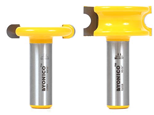 Yonico Router Bits Set Canoe Joint 2 Bit 5 16-Inch Bead 1 2-Inch Shank 13202
