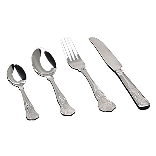 Genware SS-KG 18/0 Stainless Steel Kings Pattern Soup Spoon, Pack of 12