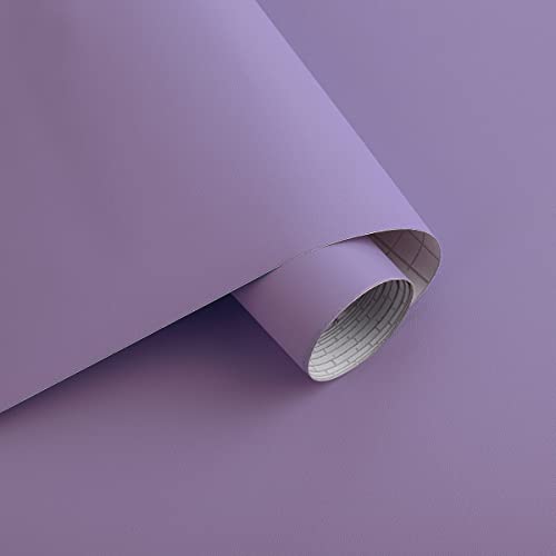Ismoon Purple Peel and Stick Wallpaper 15.7''×118'' Solid Purple Contact Paper Self-Adhesive Removable Waterproof Wallpaper for Bedroom Dorm Shelf Liner Countertop Cabinet Wardrobe