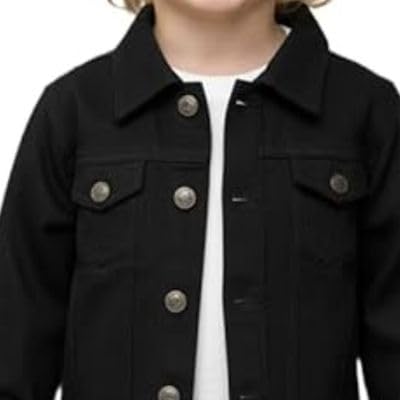 Image of A.T.U.N. (ALL THINGS UBER NICE) Trendy Boys Cotton Denim Jacket | Casual Outerwear with Full Button Front, Smart Collar & Pockets | Stylish Cotton Casual Kids Jacket for Everyday