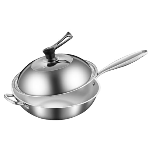 Wok de Acero Inoxidable con Tapa 32 cm miniatura 1