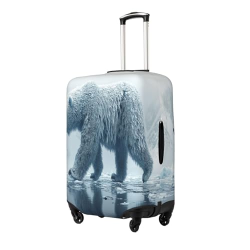 Polar Bears in Glaciers Durable Luggage Cover Suitcase Protector Anti-Scratch Luggage Cover Fits 18-32inch Luggage, Black, X-Large2
